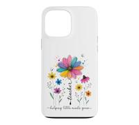 Carcasa para iPhone 13 Pro MAX Maestro ayudando a pequeñas Mentes a Crecer diseño Floral