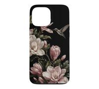 Carcasa para iPhone 13 Pro MAX Magnolia Flores Colibrí Botánico Floral Naturaleza