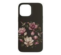 Carcasa para iPhone 13 Pro MAX Magnolia Flores Colibríes Botánico Vintage Floral