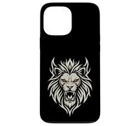 Carcasa para iPhone 13 Pro MAX Majestic Lion Tribal Design Poderosa Cabeza de León Ojos Rojos