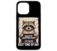 Carcasa para iPhone 13 Pro MAX Mapache Mugshot culpable de Caos Nocturno Mejor Hora del día
