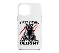 Carcasa para iPhone 13 Pro MAX Mapache Sarcasmo descarado Mapache Caos Basura Panda
