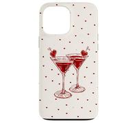 Carcasa para iPhone 13 Pro MAX Martini Glass Pink Olive Bartender and Hearts Cóctel Beige