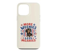Carcasa para iPhone 13 Pro MAX Más Salchichas Menos malvados, Divertido Perro Salchicha patriótico