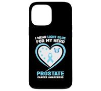 Carcasa para iPhone 13 Pro MAX Me Pongo Azul Claro para la Conciencia del cáncer de próstata de mi héroe