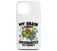 Carcasa para iPhone 13 Pro MAX Mi Cerebro Funciona de Manera Diferente Goteo de Conciencia sobre el Autismo