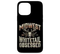 Carcasa para iPhone 13 Pro MAX Midwest Whitetail Deer Skull Buck Hunting Vintage