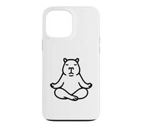 Carcasa para iPhone 13 Pro MAX Minimalista BLK Capybara Yoga Pocket Zen Meditación Amante