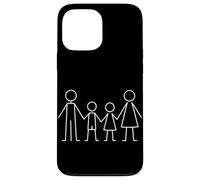 Carcasa para iPhone 13 Pro MAX Minimalista Familia Línea Arte Dibujo Mamá Papá Hi