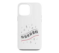 Carcasa para iPhone 13 Pro MAX Mínimo Piano Beat Teclado Notas Musicales Pianista Arte Musical