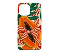 Carcasa para iPhone 13 Pro MAX Mitad de Papaya con Semillas y Arco Rayado