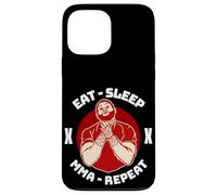 Carcasa para iPhone 13 Pro MAX MMA Cage Fighter Eat Sleep Repetir Artes Marciales Mixtas