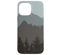 Carcasa para iPhone 13 Pro MAX Mountains Peaks Abstract Outdoor Nature Landscape Gray Blue
