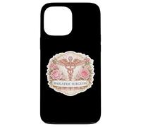 Carcasa para iPhone 13 Pro MAX Mujer Cirujano Bariátrico Caduceo Metabólico Flores Florales MD