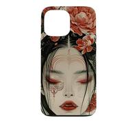 Carcasa para iPhone 13 Pro MAX Mujeres místicas japonesas y árbol de Cerezo Kanji japonés