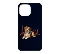 Carcasa para iPhone 13 Pro MAX Mutt Dog Lover Heartbeat ECG Pulse Estilo de Raza Mixta