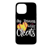 Carcasa para iPhone 13 Pro MAX My Princess Wears Cleats - Softball Mom Dad Baseball Player