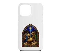 Carcasa para iPhone 13 Pro MAX Natividad Familia Santa Belén Estrella Catedral Mosaico Arte