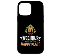 Carcasa para iPhone 13 Pro MAX Nature Tree House Trees Quote Funny Happy Place Treehouse