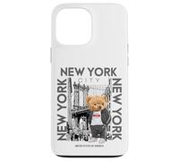 Carcasa para iPhone 13 Pro MAX New York City Teddy Bear with The Dumbo Manhattan Bridge