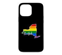 Carcasa para iPhone 13 Pro MAX New York Mapa USA Estado Arco Iris Bandera Pride Month