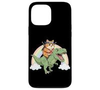 Carcasa para iPhone 13 Pro MAX Ninja Cat Riding T Rex Dinosaurio Rainbow Rex Saurus Kitten