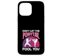 Carcasa para iPhone 13 Pro MAX No Dejes Que la Cola de Caballo te engañe Karate Girl Kick Martial Art