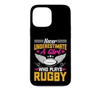 Carcasa para iPhone 13 Pro MAX Nunca Subestimes a una jugadora de Rugby