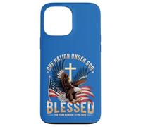 Carcasa para iPhone 13 Pro MAX One Nation Under God Blessed Eagle Bandera de Estados Unidos Cruz Patriota