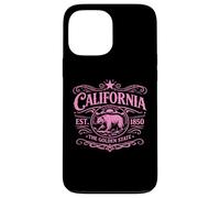 Carcasa para iPhone 13 Pro MAX Oso California 1850 Vintage SoCal Norcal Los Ángeles Rosa