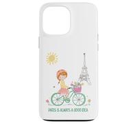 Carcasa para iPhone 13 Pro MAX París es Siempre una Buena Idea Linda Chica en Bicicleta