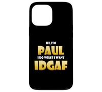 Carcasa para iPhone 13 Pro MAX Paul Costume Idgaf Meme Personalized First Name Paul Joke