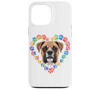 Carcasa para iPhone 13 Pro MAX Paws Dye Heart Boxer Dog Boxers
