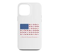 Carcasa para iPhone 13 Pro MAX Paws Stripes 4th July Flag Black Long Haired Dachshund Lover
