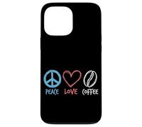 Carcasa para iPhone 13 Pro MAX Peace Love Coffee Retro Barista Cafeína Bean