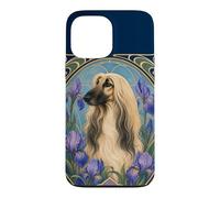 Carcasa para iPhone 13 Pro MAX Perro Afgano Art Nouveau Floral Dog Mom Dad