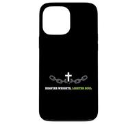 Carcasa para iPhone 13 Pro MAX Pesos más Pesados más Ligero Alma Cristiana fe Fitness Atleta
