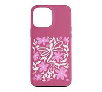Carcasa para iPhone 13 Pro MAX Pink Floral Daisy Dragonfly Botanical Wildflower Vine Garden