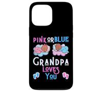 Carcasa para iPhone 13 Pro MAX Pink or Blue Grandpa Love You Baby Shower - Papelera para revelación de género