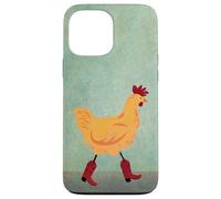 Carcasa para iPhone 13 Pro MAX Pollo con Botas de Vaquero Rojas