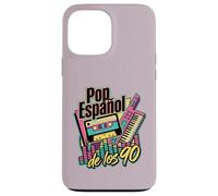 Carcasa para iPhone 13 Pro MAX Pop Español de los 90 Retro Cassette Tape Keytar Español