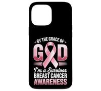 Carcasa para iPhone 13 Pro MAX por la Gracia de Dios Soy un Sobreviviente Conciencia del Cáncer de Mama