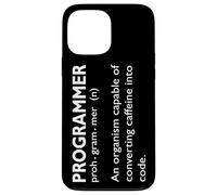 Carcasa para iPhone 13 Pro MAX Programación Humor Convertir cafeína en Programador de código