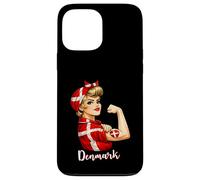 Carcasa para iPhone 13 Pro MAX Proud Strong Danish Girl Woman Girlfriend Denmark Flag