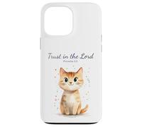 Carcasa para iPhone 13 Pro MAX Proverbs 3:5 Trust in The Lord - Women Girls Cat Verse
