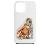 Carcasa para iPhone 13 Pro MAX Punch - Lindo bebé Mono y orangután Peluche Juguete Acuarela