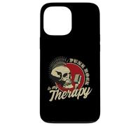Carcasa para iPhone 13 Pro MAX Punk Rock Is My Therapy Skull Music Cráneo Retro Vintage