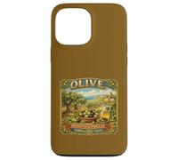 Carcasa para iPhone 13 Pro MAX Recuerdo Vintage del mar mediterráneo con Etiqueta de Caja de Olivo Puglia