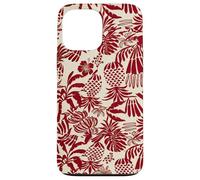 Carcasa para iPhone 13 Pro MAX Red Tropical Pineapple Palm Leaf Aloha Summer Pattern