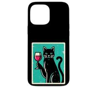 Carcasa para iPhone 13 Pro MAX Retro Elegante Gato con Vino Felino Gato Amante Gatito Gato Mamá